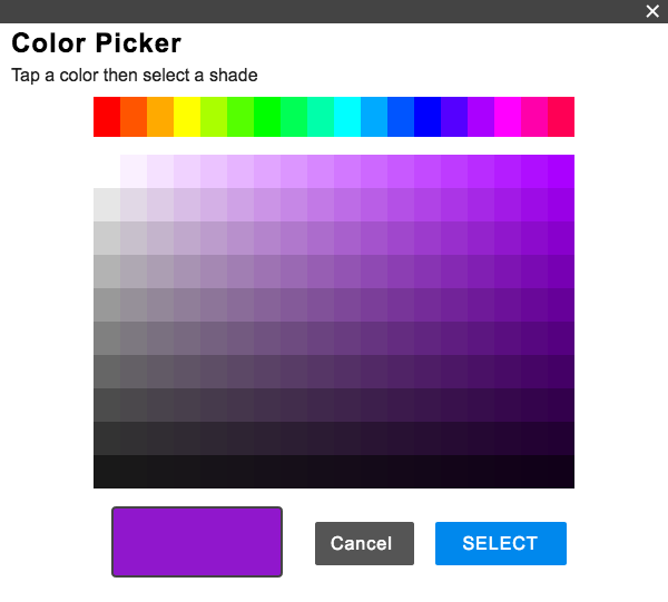 screenshot of the new Linkatopia color picker